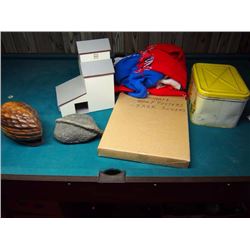 Sask Scenes, Metal Break Box, Blanket, Ornate Rock