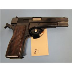 RESTRICTED:  Browning Arms; 9mm; Semi Automatic; Pistol; 118 mm Barell; Made in Belgium