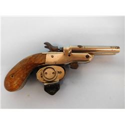 PROHIB: Rossi; cal .22; Derringer; side by side barrels; some wear on chrome finish; exposed hammers