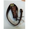Image 2 : WESTERN STYLE TOOLED LEATHER GUN HOLSTER & BELT