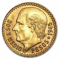 Mexico Gold 2 1/2 Pesos AGW .0603