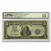 Image 1 : 1899 $5.00 Silver Certificate Chief Running Antelope F-15 PMG