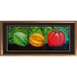 Latin American Art Fernando Montoya Realism Vegetables on Canvas Original