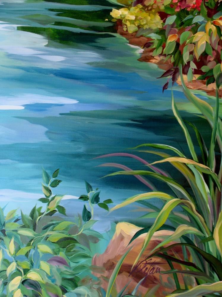 Waterfall Landscape Original Acrylic Dealer Art Liquidates Museum Quality Painting Impressionism Art