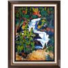 Image 1 : WATERFALL ORIGINAL WATERCOLOR CUSTOM FRAMED SALE