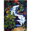 Image 3 : WATERFALL ORIGINAL WATERCOLOR CUSTOM FRAMED SALE