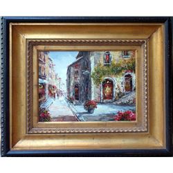 Colorful St Scene Framed Painting Art For Sale LIQUIDATING Textured Museum Quality Original Art