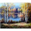 Image 2 : Fantastic Impressionism Canvas Fall Reflections Colorful Original Signed Art