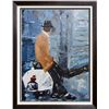 Image 1 : Vespa Palette Knife Italian Man Heavy Texture Signed Janier Original Art