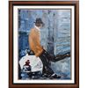 Image 6 : Vespa Palette Knife Italian Man Heavy Texture Signed Janier Original Art