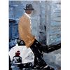 Image 7 : Vespa Palette Knife Italian Man Heavy Texture Signed Janier Original Art