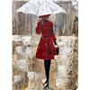 Image 2 : Girl with Umbrella Red Dress Bold Colors Original Signed Painting Canvas