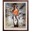 Image 3 : Cowgirl Heavy Textured Original Painting on Canvas Signed Janier Art Sale