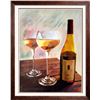 Image 3 : Realistic Large Chardonnay Wine Painting on Canvas Signed Janier
