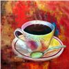 Image 3 : Bold Red Abstract Modern Art Coffee Brew Textured Original Art on Canvas