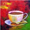 Image 3 : Modern Bold Abstract Coffee Brew Hand Signed Painting on Canvas