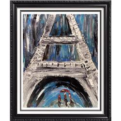 PARIS France Eiffel Tower Original Acrylic on Canvas Janier Pop Art Painting