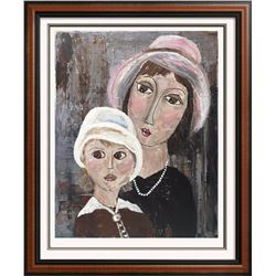 Mother and Child Original Acrylic Palette Knife Painting