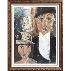 1920 style New Years Eve Original Acrylic Painting Canvas