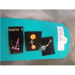 NEW BODY JEWELERY - 316 SURGICAL STEAL - 3 ASSORTED PER LOT
