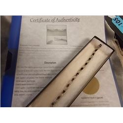 BRACELET - 6.05CT SAPPHIRE & DIAMONDS IN STERLING SILVER INFINITY LINK DESIGN - INCLUDES CERTIFICATE