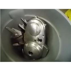 BIN OF PARTS AND SHELF BRACKETS