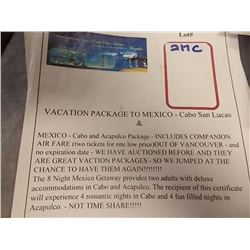 VACATION PACKAGE TO MEXICO - Cabo San Lucas & MEXICO - Cabo and Acapulco Package - INCLUDES COMPANIO
