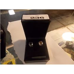 EARRINGS - LARGE GEM STONES SET IN NON-FEROUS BASE METAL