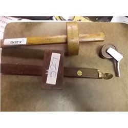 VINTAGE WOODEN SCROLLS - "D WRIGHT" - 1 WITH BRASS