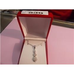 NECKLACE - 20 DIAMOND TOTALING 1 /4 CARAT - STERLING SILVER STUDDED JOURNEY DESIGN - INCLUDES CERTIF