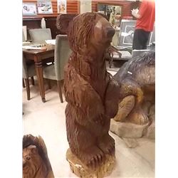 UNIQUE HAND CRAFTED CHAIN SAW CARVING - STANDING BEAR - 46" TALL