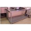 Image 2 : APPROX 5 FOOT LONG STAINLESS STEEL TALBLE WITH LOWER SHELF