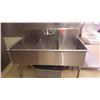 Image 1 : THREE COMPARTMENT STAINLESS STEEL SINK UNIT WITH FAUCET