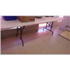 Image 2 : APPROX 8 FOOT WOOD TABLE WITH FOLDING LEGS