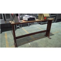 HARDWOOD CURVED HIGH TOP TABLE