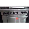 Image 5 : AMERICAN GAS RANGE 6 BURNER AND GAS OVEN WITH STAINLESS STEEL UPPER SHELF ON WHEELS