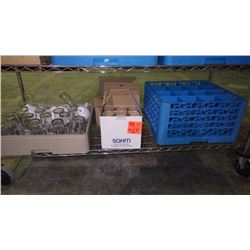CASE VARIOUS GLASSWARE AND COFFEE MUGS 2 TRAYS