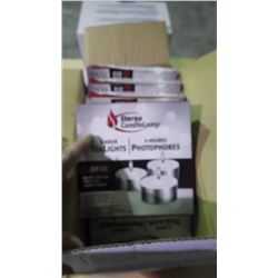 10 TEA LIGHT HOLDERS PLUS 6 BOX TRYS OF TEA LIGHTS