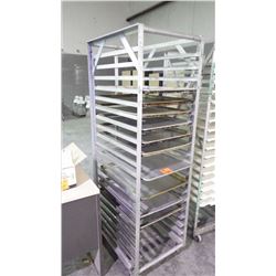 BAKERS RACK WITH 10 COOKIE SHEETS/BUN PANS