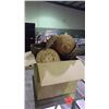 Image 1 : BOX OF WICKER TRAYS AND BASKETS