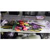 Image 5 : 8 VARIOUS MISC. SUPPLIES TAPE/LIGHT BULBS/CALCULATOR/PLACE MATS/NAPKINS/STIR STICKS/MENU BOARDS/SALT