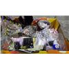 Image 8 : 8 VARIOUS MISC. SUPPLIES TAPE/LIGHT BULBS/CALCULATOR/PLACE MATS/NAPKINS/STIR STICKS/MENU BOARDS/SALT