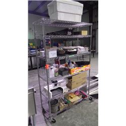 STAINLESS STEEL 6 SHELF RACK ON WHEELS