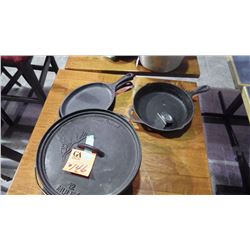 CAST IRON COOK WARE/DUTCH OVEN/FRY PAN AND SKILLETS