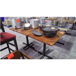 2 WOOD SQUARE TABLES 28"