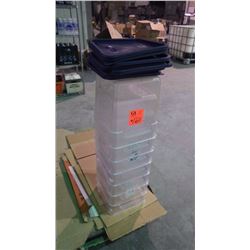 7 PLASTIC STORAGE TUBS