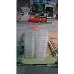 ASSORTED PLASTIC STORAGE TUBS