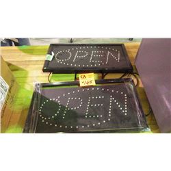 2 LED OPEN SIGNS WORKING