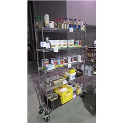 5 SHELF STAINLESS STEEL SHELVING UNIT ON WHEELS