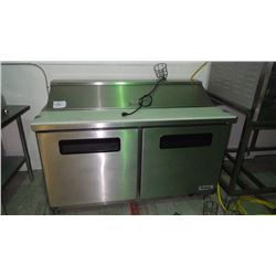 62" CENTAUR PLUS D.D. REFRIGERATED PREP TABLE W/INSERTS AND CUTTING BOARD FRONT DIGITAL READ OUT ON 